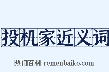 投机家近义词是什么意思的图片
